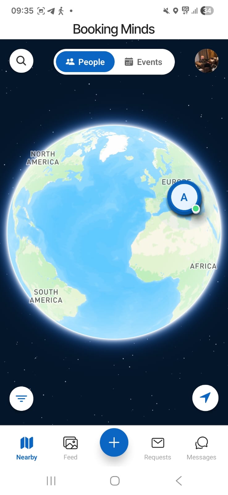 Booking Minds map view